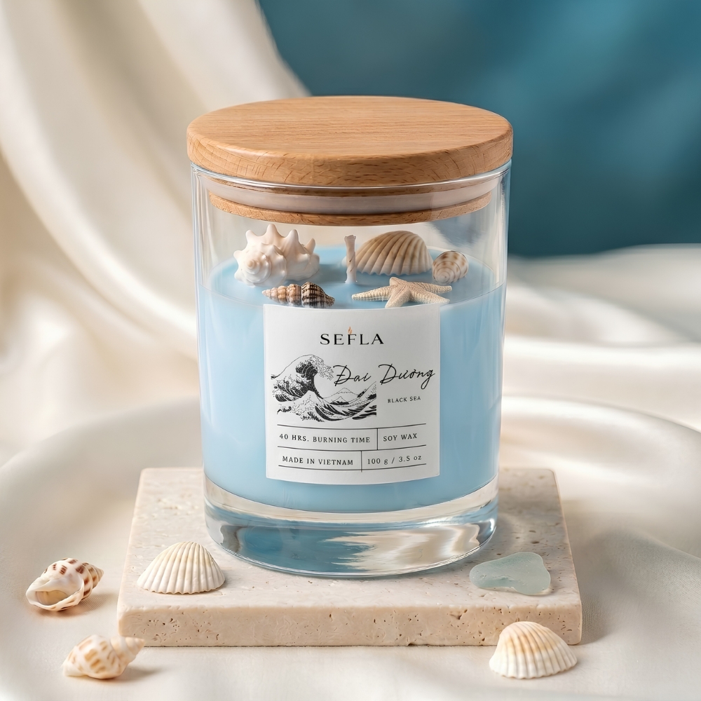 Nến Thơm SeFla Đại Dương - Hương Biển Đen Sảng Khoái, Thư Giãn & Decor Hiện Đại - Hình ảnh 2