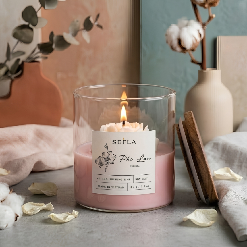 Nến Thơm SeFla Phi Lan - Hương Hoa Lan Nam Phi Thanh Khiết, Thư Giãn & Decor Tinh Tế