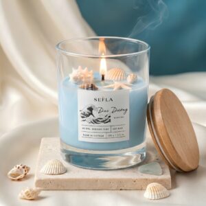 Nến Thơm SeFla Đại Dương - Hương Biển Đen Sảng Khoái, Thư Giãn & Decor Hiện Đại