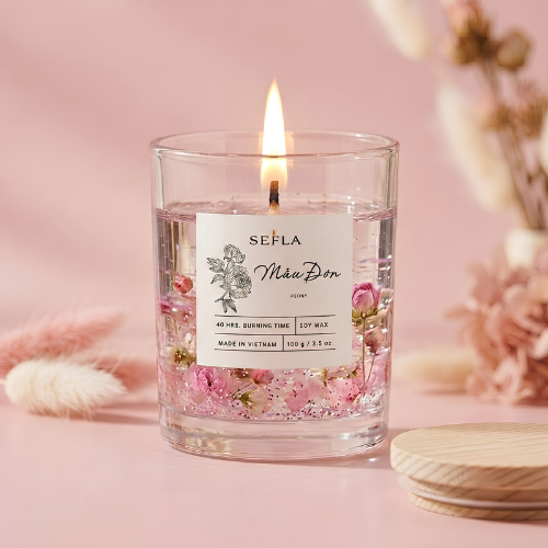 Nến Thơm SeFla Trong Suốt Mẫu Đơn - Hương Hoa Mẫu Đơn Tinh Tế, Trang Trí & Thư Giãn. - Hình ảnh 3